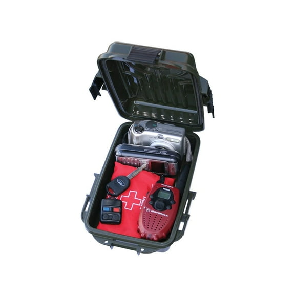 Mtm Survivor Dry Box Small W/Mirror Triple Latch Poly Green