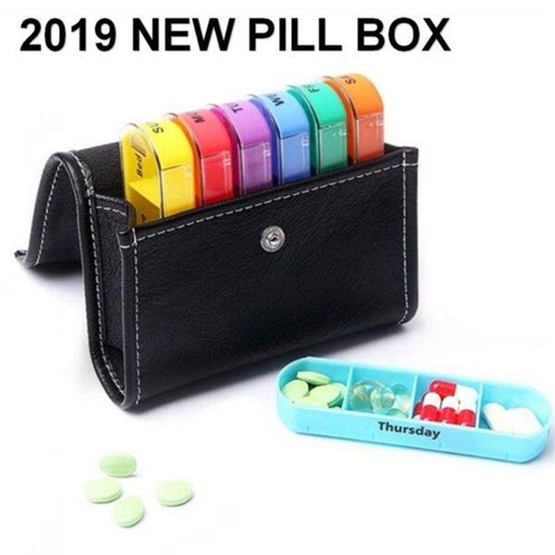 Pill Organizer Box Weekly Case Travel Medication Reminder Daily AM PM
