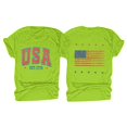 thumbnail image 2 of Alitao 4Th Of July Shirts Women T Shirts for Women Women Casual Printing Short Sleeves ROUND Neck Loose T Shirt Blouse Tops Patriotic Shirts for Women Graphic Tees Green L, 2 of 3