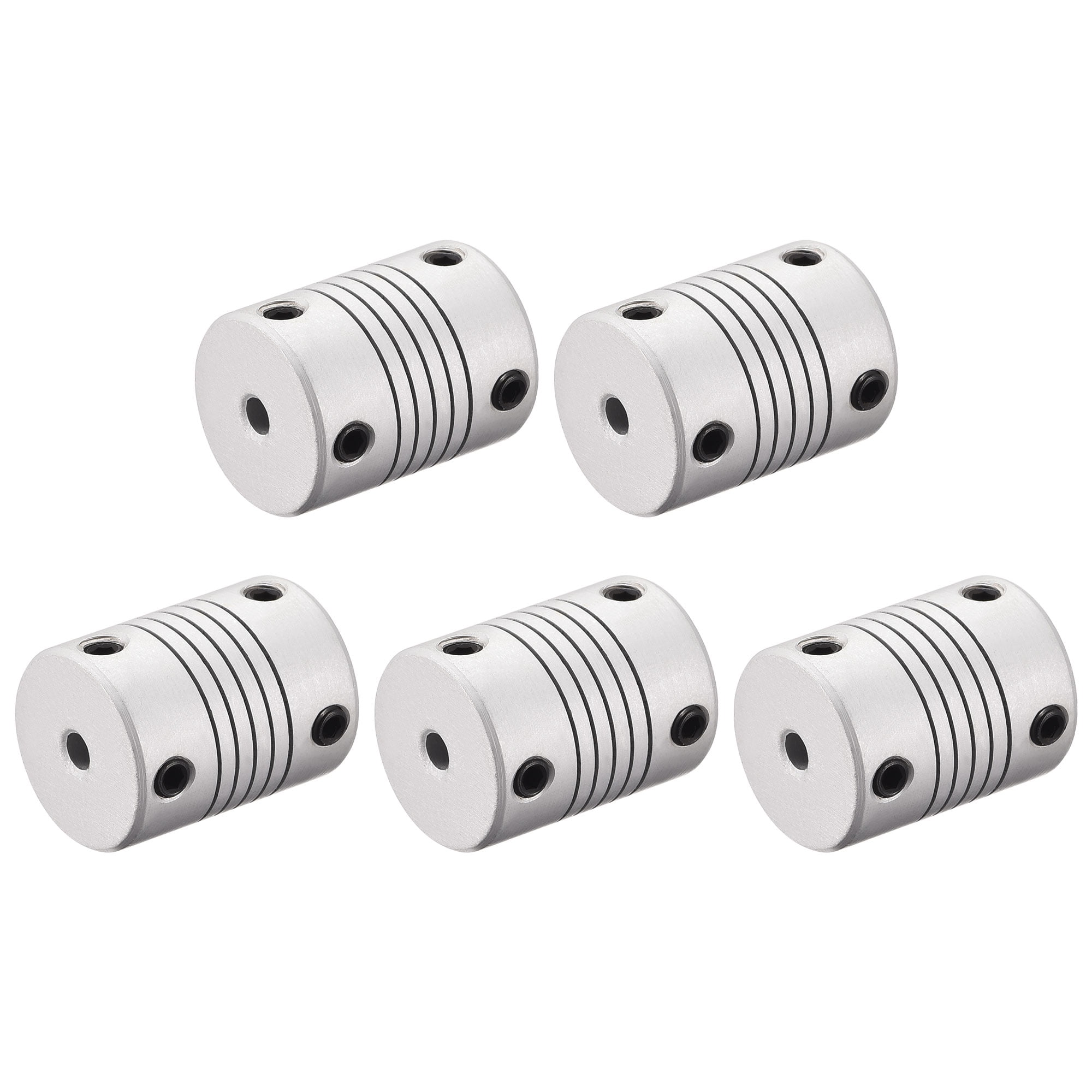 uxcell 4mm to 5mm Aluminum Alloy Shaft Coupling Flexible Coupler Motor Connector Joint L25xD19 Silver 
