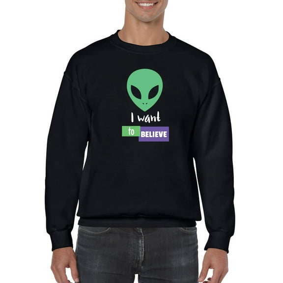 Want To Believe Sweatshirt Men -GoatDeals Designs, Male 4X-Large