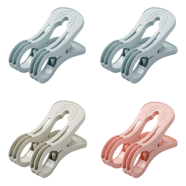 CIMAXIC 4Pcs Clothespins Quilt Clips Clothes Drying Clothes Fixing Clamps (Random Color),5.12"X2.95"X2.36"