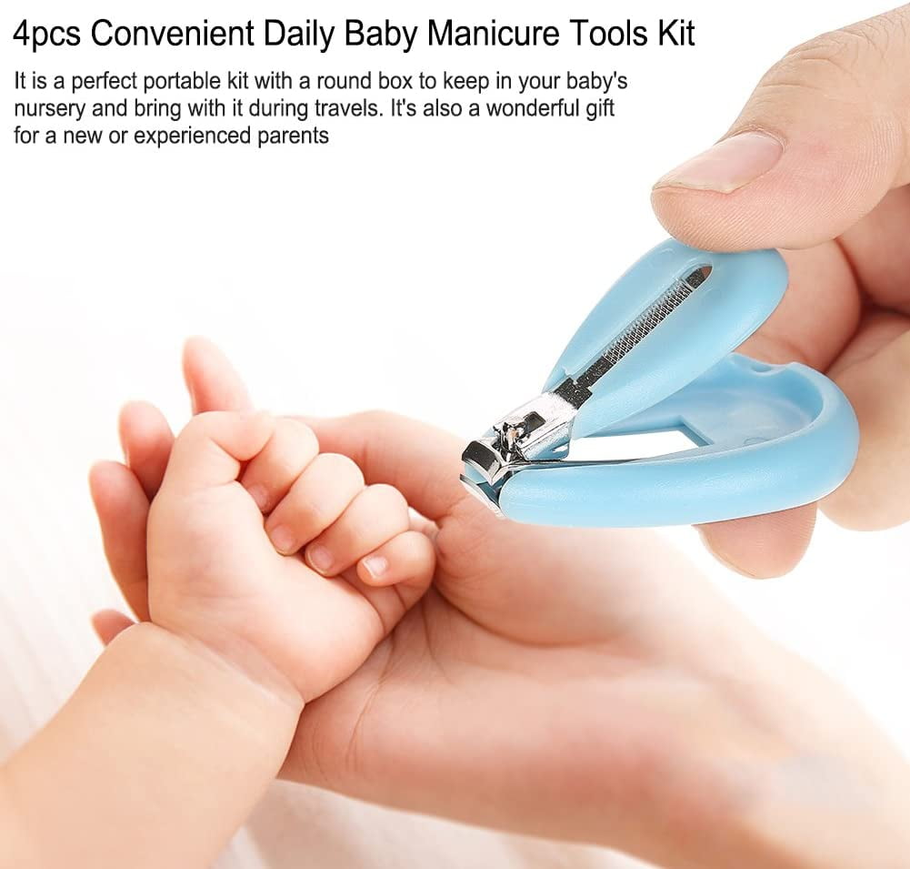 Baby Nail Kit, 4in1 Care Set with Cute Case, Clippers, はさみ, File