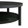 thumbnail image 4 of Cayman Black Aluminum Outdoor Round Conversation Table with Wicker Shelf, 4 of 7