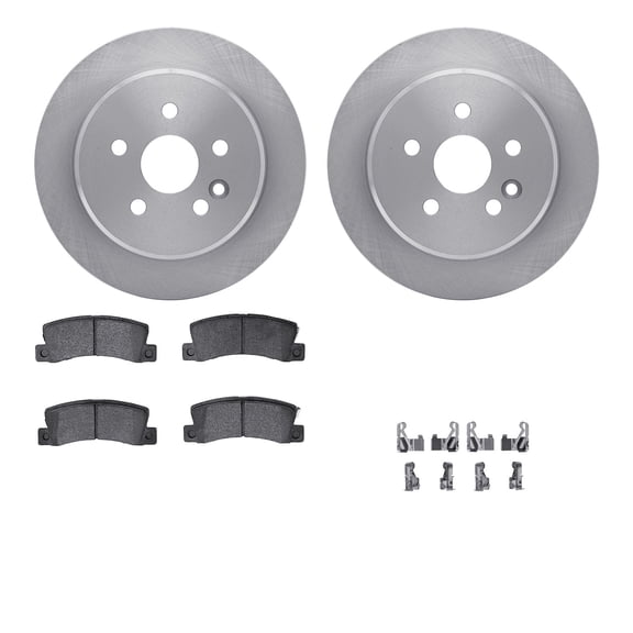 Dynamic Friction Company Rear Brake Rotors with 5000 Advanced Brake Pads includes Hardware 6512-76235