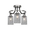 thumbnail image 1 of Paramount 3 Light Semi-Flush In Matte Black & Brushed Nickel Finish With 4" Smoke Bubble Glass, 1 of 1