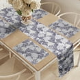 thumbnail image 2 of Ambesonne Vintage Botany Table Runner & Placemats, Hydrangea Floral, Placemat 4 pcs + Runner 16"x90", Indigo Purpleblue, 2 of 2