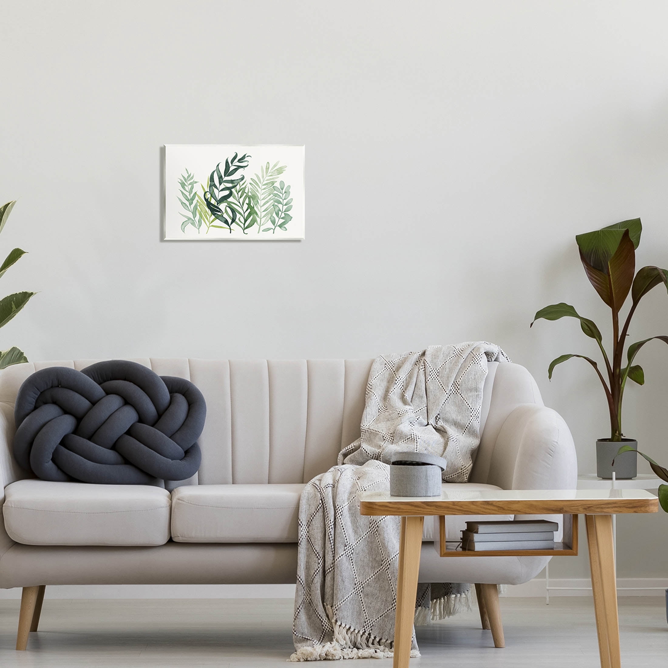 Stupell Industries Layered Plant Leaves Botanical Graphic Art Unframed Art Print Wall Art, Design by Grace Popp
