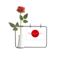 thumbnail image 1 of Botella de decoración de jarrones colgantes de flores rosas artificiales, 1 of 3