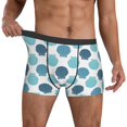 thumbnail image 3 of Men's Boxer Briefs, Blue scallop Soft Comfy Mens Underwear Boxer Briefs Breathable With Widen Waist, 3 of 7
