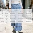 thumbnail image 3 of QQZ Wide Leg Ruffle Hem Jeans For Women, Plus‑Size Button‑Zip Denim Pants, Classic Pocket Loose Trousers, Trendy Relaxed Fit Jeans For Home Office Casual Weekend Activities, 3 of 7