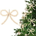thumbnail image 1 of Adornos Colgantes En Forma de Lazo, Estilo Hogareño, con Cuentas de Madera de Colores Naturales, para Navidad., 1 of 6