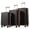 Black Brown, variant on TheEshow Adult 3-Piece Hybrid Lightweight Luggage Set, Green