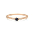 thumbnail image 4 of Diamond Blue Sapphire Half Eternity Band Pave Alternating Sapphire Diamond Infinity 2mm Wedding Band Anniversary September April Stack Ring, 4 of 6