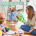 thumbnail image 2 of Chameleon hand puppet, soft lizard toy with movable jaw for kids, educational puppet toy for storytelling time, cute reptile roleplay for girls., 2 of 5