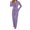 Purple, variant on Women's Pajama Set Women Ribbed Knited Pajamas Set Long Sleeve Crew Neck Sleepwear Nightwear 2 Piece Outfit Womens Matching Sets XXL