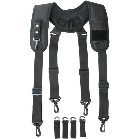 Heavy-Duty Tool Padded Suspenders - Extra Thick Shoulder Padding for Heavy Work Belts, Adjustable Straps for Contractors & Construction Workers