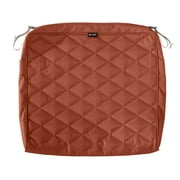 Classic Accessories Montlake FadeSafe Water-Resistant Patio Quilted Seat Cushion Cover, 21 x 19 x 3 inch, Spice