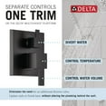 thumbnail image 4 of Delta Faucet Modern Raincan 2-Setting Square Shower System Including Rain Shower Head and Handheld Spray Black, Rainfall Shower System Brushed Black, Shower Valve Trim Kit, Matte Black 342701-BL, 4 of 5