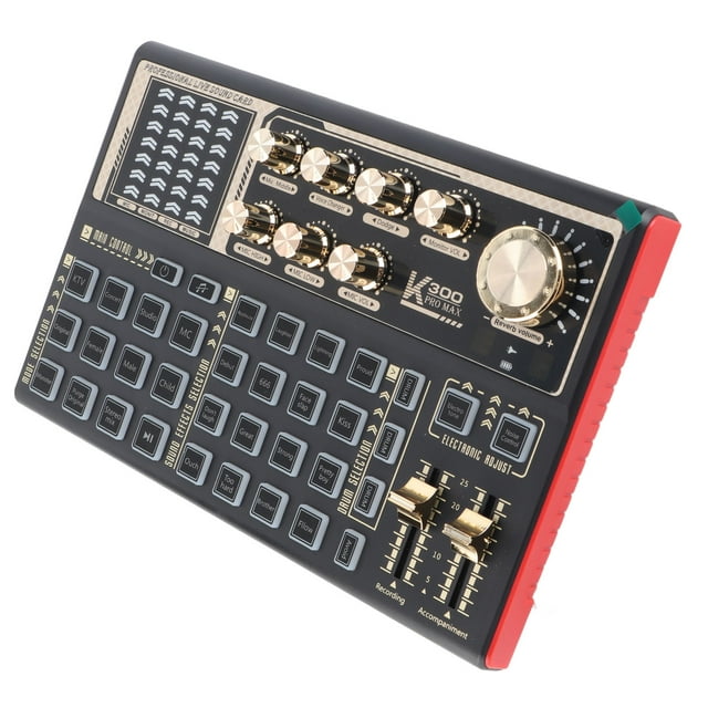 Sound Mixer, Live Sound Card Portable Professional Sound Processing Function Volume Adjustable for Recording