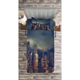 thumbnail image 3 of Ambesonne Landscape Quilted Bedspread Set 2 Pcs, Hong Kong Cityscape, Twin Size, Multicolor, 3 of 3