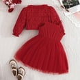 thumbnail image 5 of MEZZALL Girls Outfits Sets Autumn Winter Long Sleeves Fashion 2PCS Toddler Dress With Jacket Casual Party School Outfits For Infants Dailywear Boho / 2-3 Years, 5 of 9