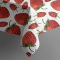 thumbnail image 5 of Red Strawberry Plants Fruit White Pattern Square Tablecloth,Waterproof Square Table Cover,Wipeable Spillproof Washable Table Cover for Home Kitchen Party Decor 52"x52"(132x132cm), 5 of 6