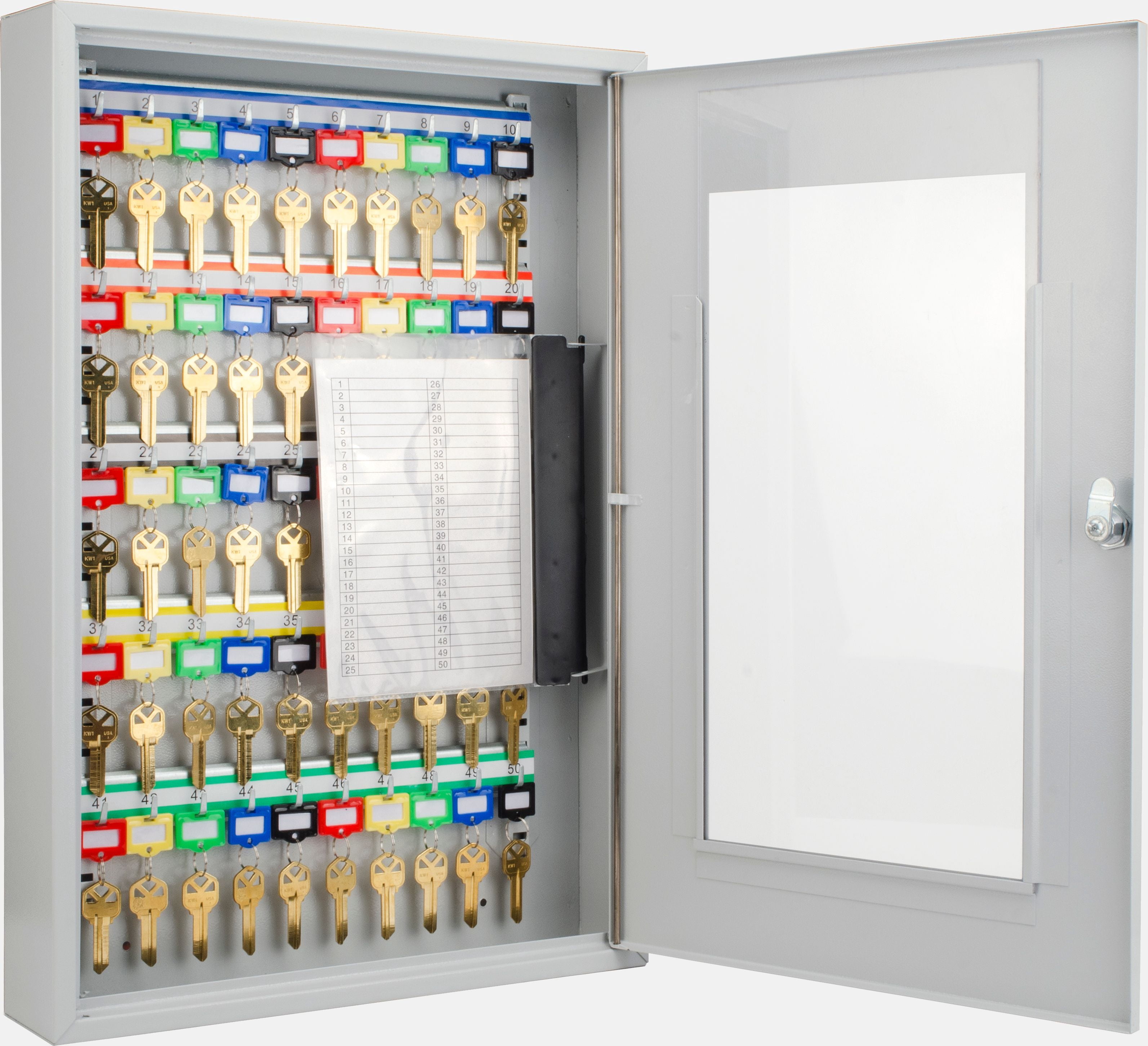 Barska 50 Position Key Security Wall Cabinet Lock Box with Glass Door