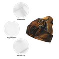 thumbnail image 3 of Yiaed Tiger In The Fallen Leaf Forest Print Winter Beanie for Men Women, Fleece Lined Beanie Soft Warm Knit Hat Ski Stocking Cuffed Ca, 3 of 6