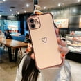 thumbnail image 4 of Compatible with iPhone 12 Case, Cut Cartoon Soft Silicone Love Heart Pattern Slim Protective Shockproof Girls Women Case Cover for iPhone 12 -Gold, 4 of 13