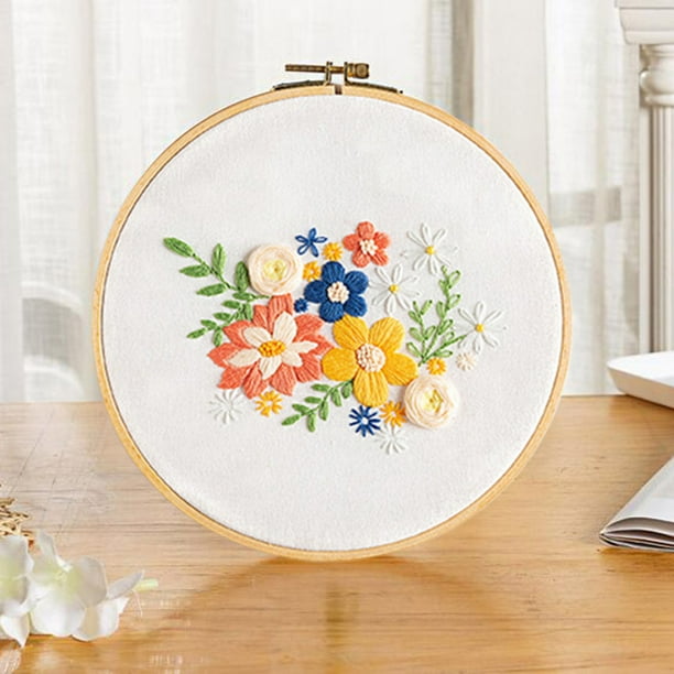Xihbxyly Kit de Bordado, Proyecto de Bordado Artesanal, Ideal para Principiantes, Diseño Impreso con Bastidor, Bolsa Decorativa, Idea de Regalo para La Familia, Juego de 1 Pieza