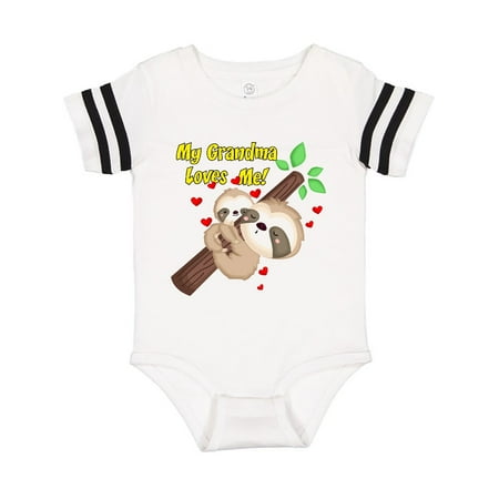 

Inktastic My Grandma Loves Me Sloth Gift Baby Boy or Baby Girl Bodysuit