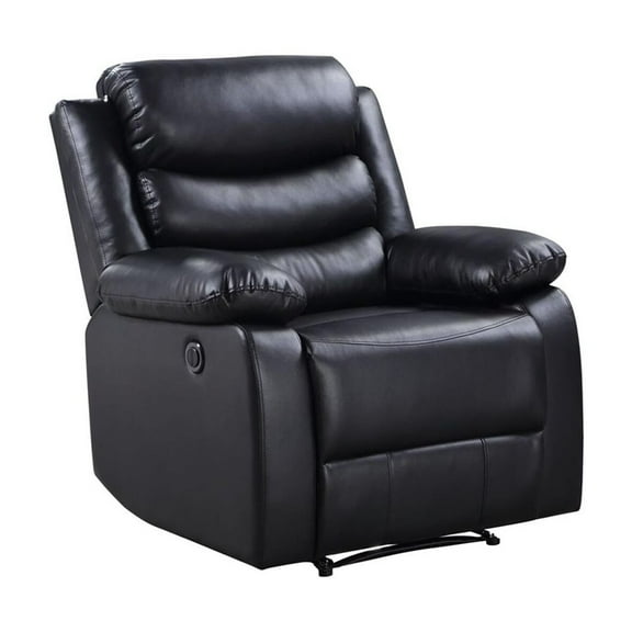 HomeStock Mid-Century Marvel Recliner in Black PU