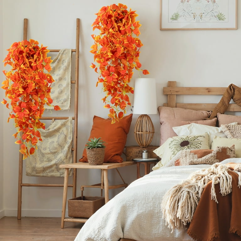 Scidweet Fall Artificial Hanging Plants, 4 Pack Faux Fake Plastic Pothos  Vines Autumn Hanging Plants for Indoor Outdoor Wall Bedroom Living Room  Home Decor, Orange - Walmart.com