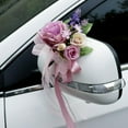 thumbnail image 4 of GUOOL 3-12pack Wedding Car Artificial Silk Flower And Ribbon Party Decoration Dusty 7 Pcs, 4 of 9