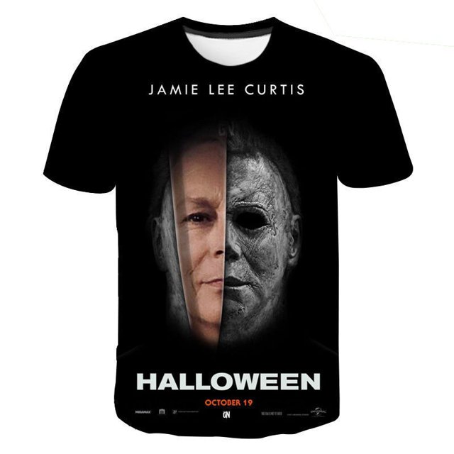 Nueva película de suspenso 3D impreso camiseta verano moda horror fantasma hombres y mujeres camiseta de Navidad de manga corta tops