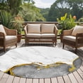 thumbnail image 5 of Gray Gold Marble 8' Round Area Rug, Modern Abstract Marble Crack Texture Washable Non-Slip Large Circle Rugs for Living Room Bedroom, Soft Low Pile Rug Carpet for Dining Room Kitchen Farmhouse, 5 of 9