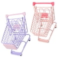 thumbnail image 2 of Shisuyan 2pcs Miniature Shopping Cart Small Trolley For Desktop Storage Decoration As Photo Prop Adults Material, 2 of 8