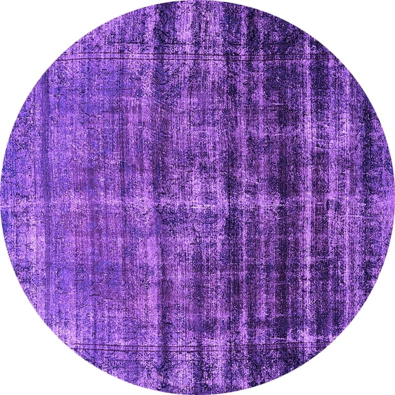 Ahgly Company Indoor Round Persian Purple Bohemian Area Rugs, 7' Round