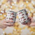 thumbnail image 2 of 12oz Stemless Wine Tumblers Red Christmas Farm and Truck Pattern Vacuum Insulated Stainless Steel Travel Tumbler Cups Mug with Lid and Straw for Champaign,Cocktail,Beer with Cleaning Brush, 2 of 5