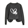 thumbnail image 4 of WREESH Womens Crewneck Sweatshirts St. Patrick's Day Sweatshirts Shamrocks Printed Graphic Sweatshirts Loose Fit Long Sleeved Tops Pullover Sweatshirts Dark Gray, 4 of 4