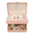 thumbnail image 3 of Unique Bargains 2 Layer Jewelry Box PU Leather Jewelry Organizer Case with Drawer Pink, 3 of 7