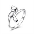 thumbnail image 5 of Anillo de gato sombrío, estilo japonés y coreano, estilo Mori, anillo abierto de gatito dulce, anillo de comida de estrella de gato fresco y lindo, 5 of 5