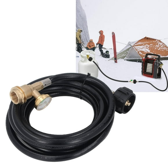 Fuel Fuel Gas Extension Hose 12ft with Pressure Gauge Leakage Detector Replacement for Tank BBQ Grill Heater CH3CH2CH3