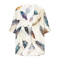thumbnail image 5 of Cárdigan de manga larga para mujer, blusa informal estampada con bolsillo, abrigo tipo cárdigan para mujer, 5 of 5