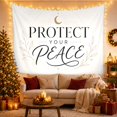 thumbnail image 3 of Protect Your Peace on Warm Ivory Field Serene Minimalist for Meditation Enthusiasts Modern Wall Art Decor Housewarming Gift Tapestry Wall Hanging for Bedroom and Living Room, 3 of 7