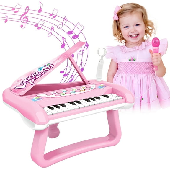 Kids Pink Musical Piano Toy with Animal Sounds – Colorful Learning Keyboard (Summer Edition)