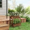 thumbnail image 6 of Outsunny Wooden Wagon Planter Box, Decorative Raised Garden Bed for Vegetables Flowers Herbs, 22" x 13" x 22", 6 of 9