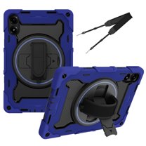 XYX 3in1 Rotating Stand Case for Xiaomi Redmi Pad Pro/Xiaomi Poco Pad 12.1 inch 2024 with Hand/Shoulder Strap, Shockproof Rugged, Navy Blue