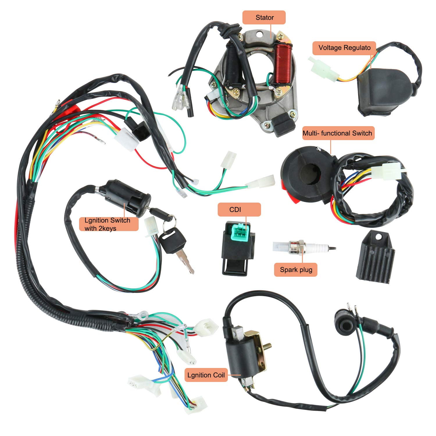 Spark Plugs & Glow Plugs Complete Electrics Wiring Harness Stator Coil
